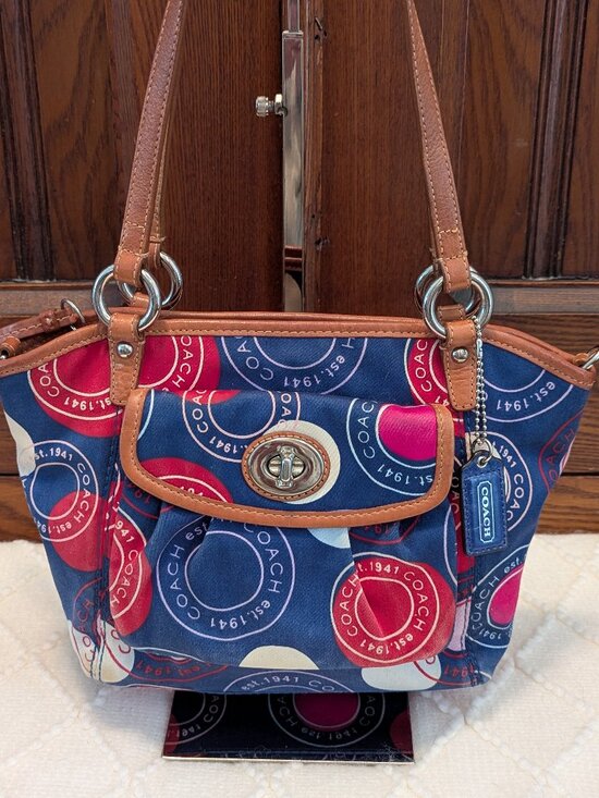 Coach Handbags - Coach Polka Dot Leah Small Tote